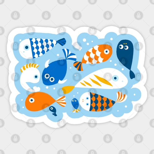 Colorful fish - kids illustration Sticker by showmemars